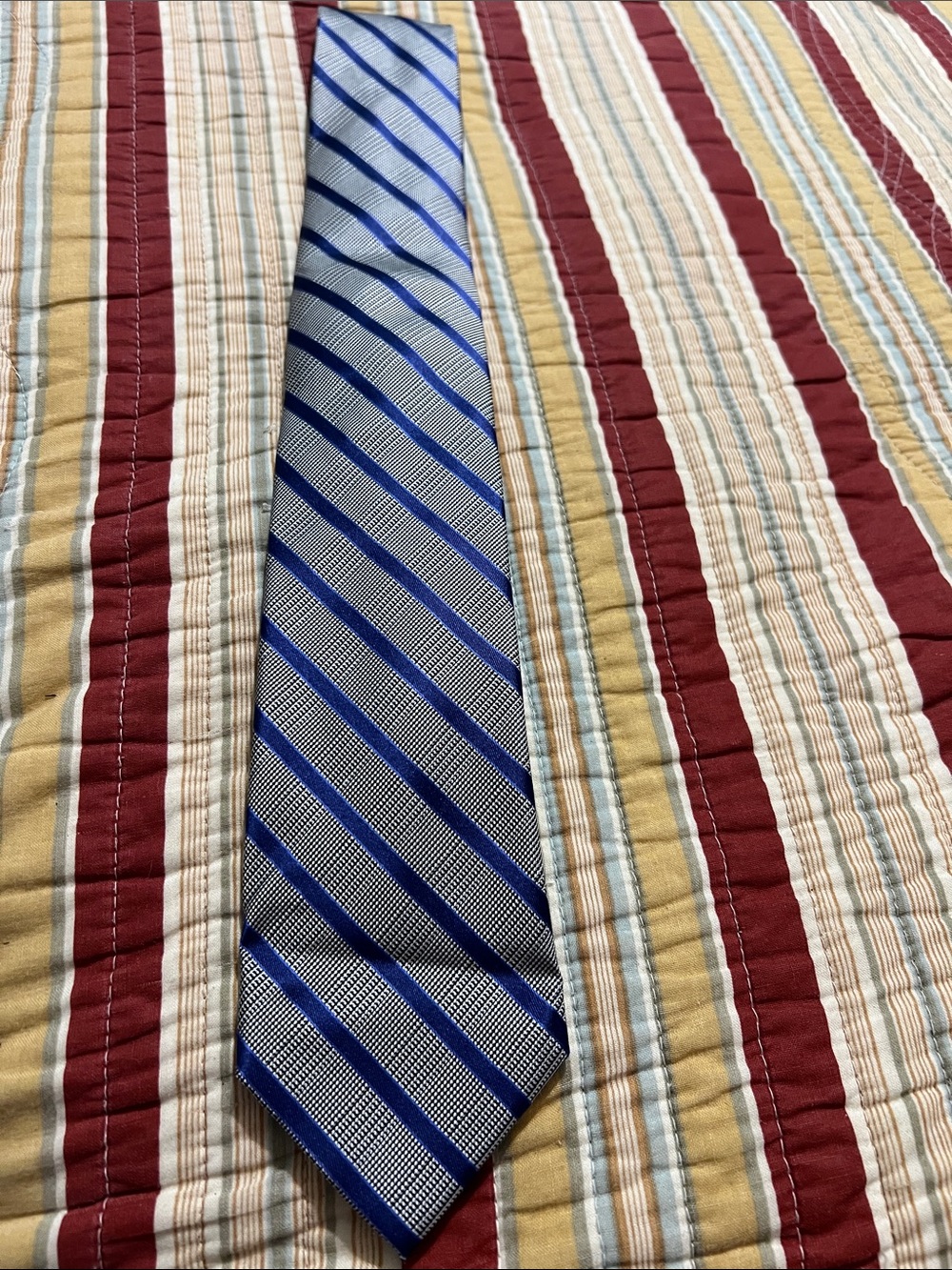 MICHAEL Michael Kors Blue and Gray Diagonal Stripe Tie